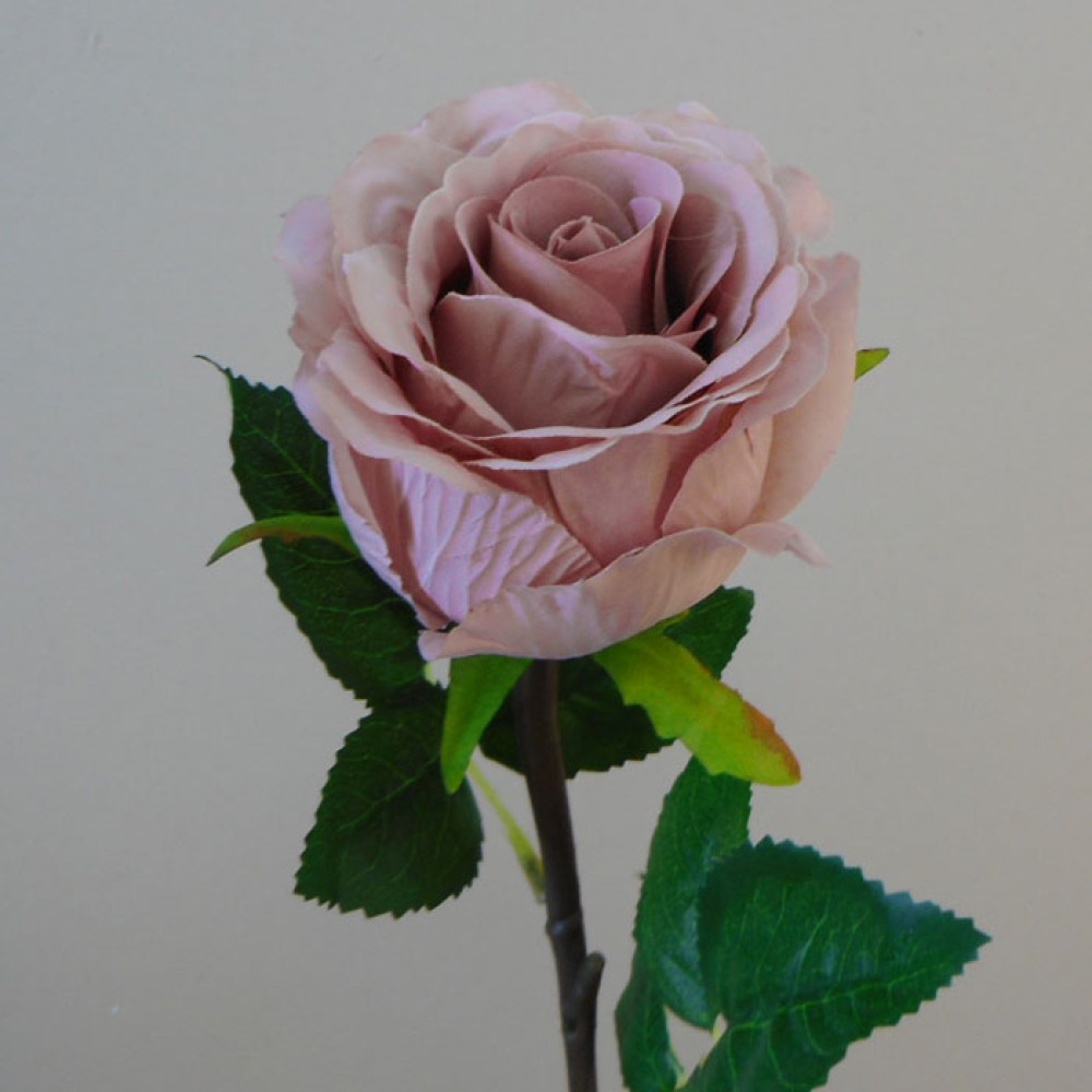 Artificial Rose Bud Dusky Pink 47cm Artificial Flowers